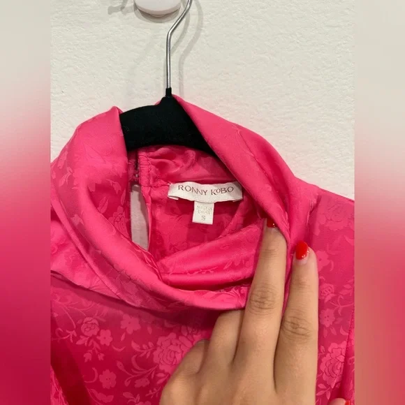Ronny Kobo Fuchsia Long Sleeve Dress